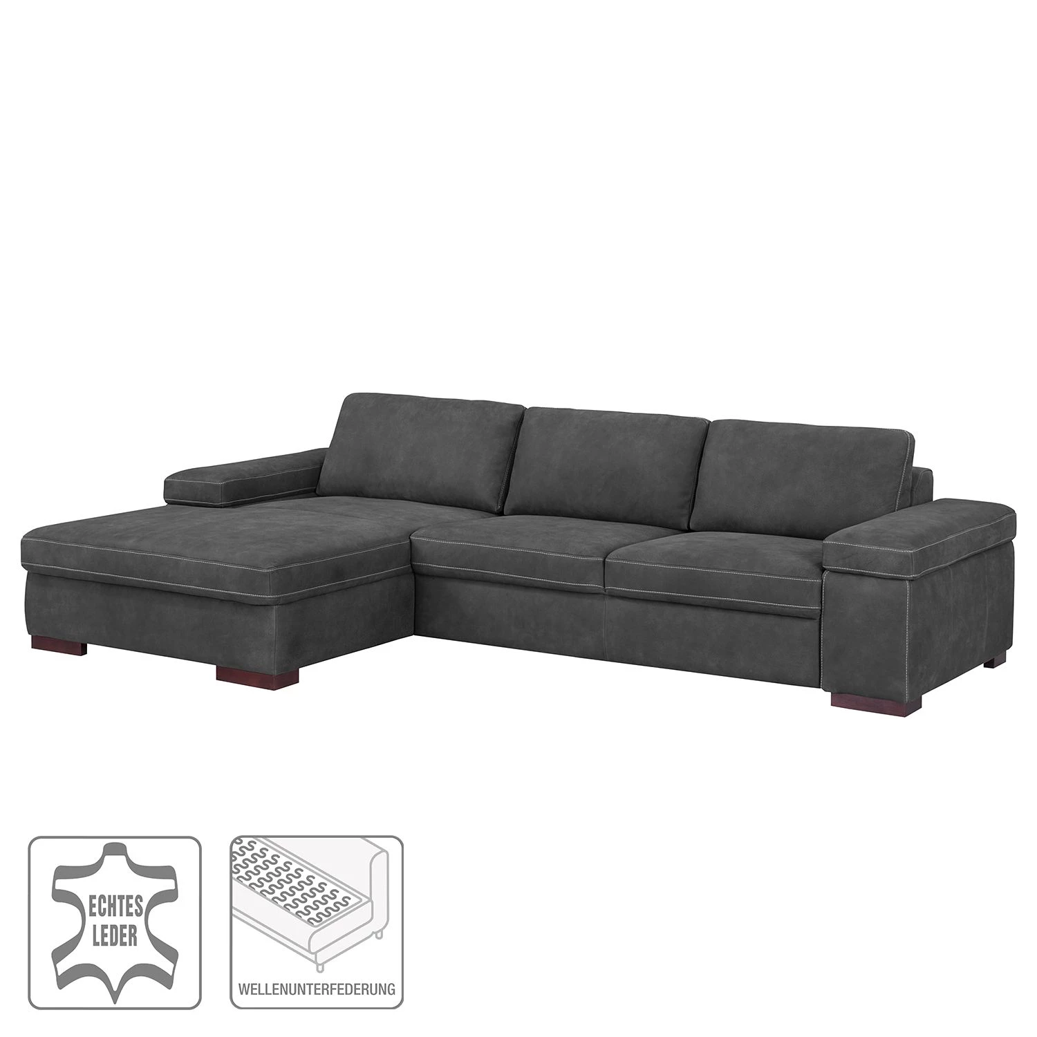 Ars Natura Canapé d'angle Maine - Gris foncé - Méridienne courte à gauche (vue de face) 4 Ars Natura Canapé d'angle Maine - Gris foncé - Méridienne courte à gauche (vue de face) – Image 2