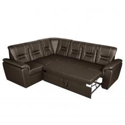 Modoform Canapé d'angle Marquette (convertible) - Angle à gauche (vu de face) 24 Modoform Canapé d'angle Marquette (convertible) - Angle à gauche (vu de face) -Meubles de salon Soldes ecksofa marquette mit schlaffunktion kunstleder dunkelbraun 2 sitzer davorstehend links 4085188