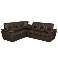 Modoform Canapé d'angle Marquette (convertible) - Angle à gauche (vu de face) 28 Modoform Canapé d'angle Marquette (convertible) - Angle à gauche (vu de face) -Meubles de salon Soldes ecksofa marquette mit schlaffunktion kunstleder dunkelbraun 2 sitzer davorstehend links 4085204