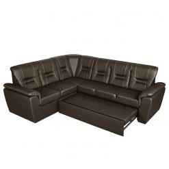 Modoform Canapé d'angle Marquette (convertible) - Angle à gauche (vu de face) 30 Modoform Canapé d'angle Marquette (convertible) - Angle à gauche (vu de face) -Meubles de salon Soldes ecksofa marquette mit schlaffunktion kunstleder dunkelbraun 2 sitzer davorstehend links 4085212