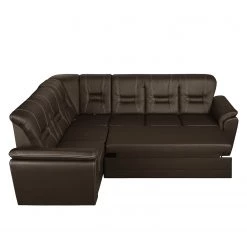 Modoform Canapé d'angle Marquette (convertible) - Angle à gauche (vu de face) 33 Modoform Canapé d'angle Marquette (convertible) - Angle à gauche (vu de face) -Meubles de salon Soldes ecksofa marquette mit schlaffunktion kunstleder dunkelbraun 2 sitzer davorstehend links 4085228