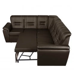 Modoform Canapé d'angle Marquette (convertible) - Angle à gauche (vu de face) 36 Modoform Canapé d'angle Marquette (convertible) - Angle à gauche (vu de face) -Meubles de salon Soldes ecksofa marquette mit schlaffunktion kunstleder dunkelbraun 2 sitzer davorstehend links 4085240