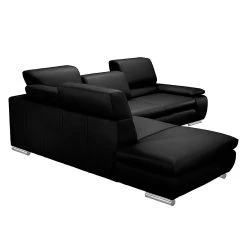 Fredriks Canapé d'angle Masca - Imitation cuir noir - Méridienne à gauche (vue de face) -Meubles de salon Soldes ecksofa masca kunstleder schwarz ottomane davorstehend links 444648