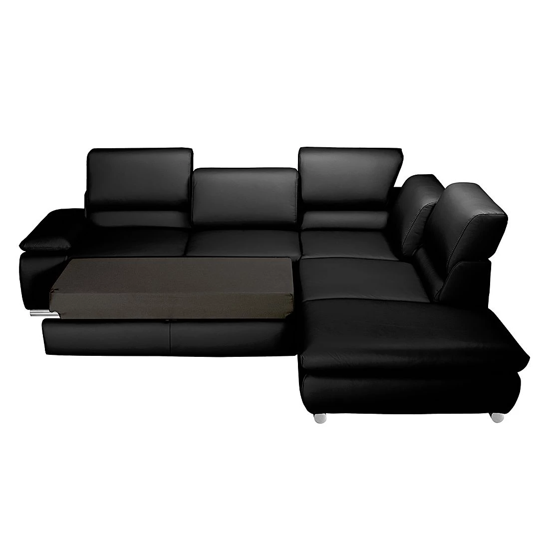 Fredriks Canapé d'angle Masca - Imitation cuir noir - Méridienne à droite (vue de face) 4 Fredriks Canapé d'angle Masca - Imitation cuir noir - Méridienne à droite (vue de face) – Image 2