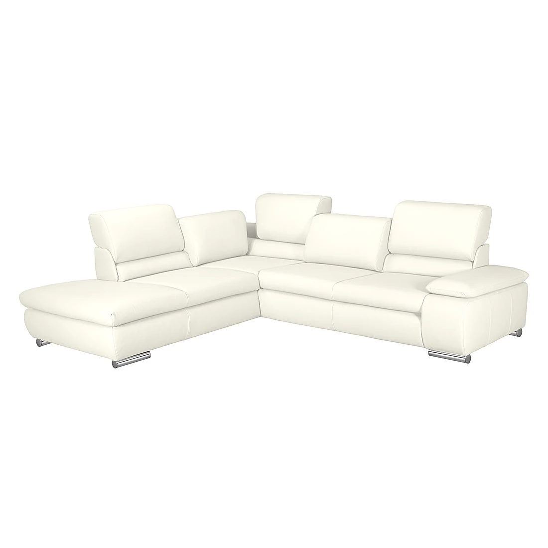 Fredriks Canapé d'angle Masca - Imitation cuir blanc - Méridienne à gauche (vue de face) 3 Fredriks Canapé d'angle Masca - Imitation cuir blanc - Méridienne à gauche (vue de face)
