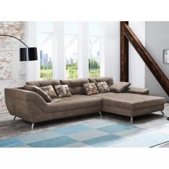 Home Design Canapé d'angle Merizo - Microfibre Marron Méridienne longue montable à gauche ou droite 9 Home Design Canapé d'angle Merizo - Microfibre Marron Méridienne longue montable à gauche ou droite -Meubles de salon Soldes ecksofa merizo microfaser braun longchair beidseitig montierbar 2014962
