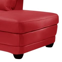 Cotta Canapé d'angle Kevin (convertible) - Cuir véritable rouge - Méridienne à Â  droite (vue de face) -Meubles de salon Soldes ecksofa nebolo mit schlaffunktion echtleder rot ottomane davorstehend rechts 343457