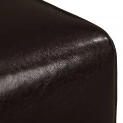 Maison Belfort Canapé d'angle Nespolo - Méridienne longue à gauche (vue de face) -Meubles de salon Soldes ecksofa nespolo kunstleder dunkelbraun ottomane davorstehend links 4576624