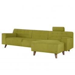 Tom Tailor Canapé d’angle Nordic Chic III - Vert pistache - Méridienne courte à droite (vue de face) -Meubles de salon Soldes ecksofa nordic chic iii webstoff longchair davorstehend links pistaziengruen 4754120