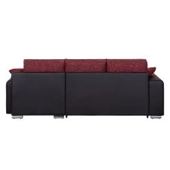 Fredriks Canapé d'angle Dulmen (convertible) - Imitation cuir / Tissu structuré Méridienne à Â  monter gauche ou droite - Noir / Rouge -Meubles de salon Soldes ecksofa palma mit schlaffunktion kunstleder strukturstoff schwarz rot 1150946