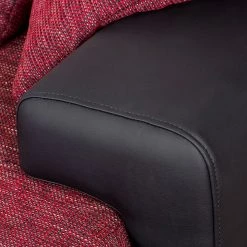 Fredriks Canapé d'angle Dulmen (convertible) - Imitation cuir / Tissu structuré Méridienne à Â  monter gauche ou droite - Noir / Rouge -Meubles de salon Soldes ecksofa palma mit schlaffunktion kunstleder strukturstoff schwarz rot 1151002