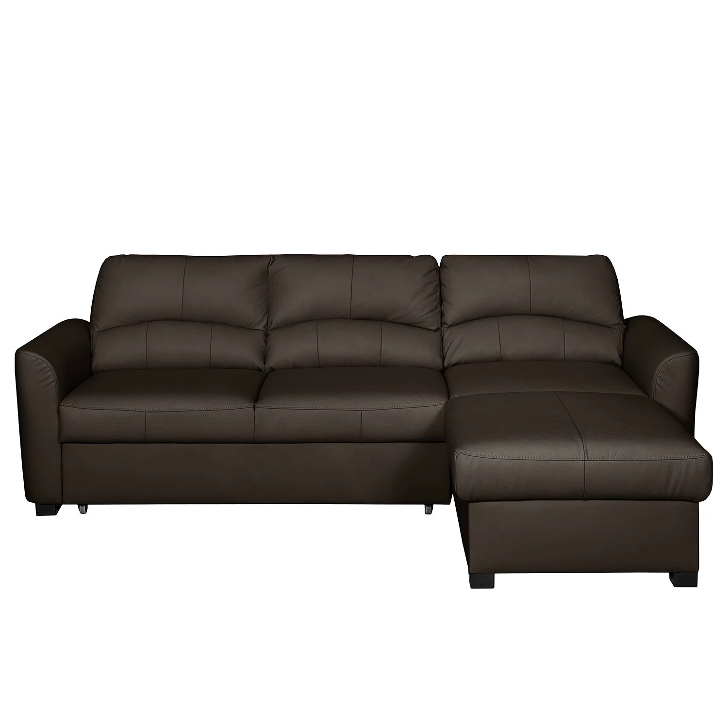 Canapé d'angle Parilla (convertible) - Marron vintage - Méridienne courte à droite (vue de face) 5 Canapé d'angle Parilla (convertible) - Marron vintage - Méridienne courte à droite (vue de face) – Image 3