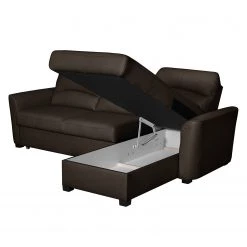 Canapé d'angle Parilla (convertible) - Marron vintage - Méridienne courte à droite (vue de face) 22 Canapé d'angle Parilla (convertible) - Marron vintage - Méridienne courte à droite (vue de face) -Meubles de salon Soldes ecksofa parilla mit schlaffunktion kunstleder longchair davorstehend rechts vintage braun 5070920