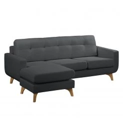 Mørteens Canapé d'angle Postville - Gris - Méridienne courte à gauche (vue de face) -Meubles de salon Soldes ecksofa postville strukturstoff longchair davorstehend links grau 4890284
