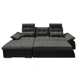 Fredriks Canapé d'angle Puntiro (convertible) - Cuir synthétique Lilo / Tissu structuré Satur: Noit / Anthracite 11 Fredriks Canapé d'angle Puntiro (convertible) - Cuir synthétique Lilo / Tissu structuré Satur: Noit / Anthracite -Meubles de salon Soldes ecksofa puntiro mit schlaffunktion kunstleder webstoff longchair davorstehend links schwarz anthrazit 4537304