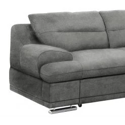 Cotta Canapé d'angle Rollin - Gris clair - Méridienne longue à droite (vue de face) - Sans fonction -Meubles de salon Soldes ecksofa rollin microfaser ottomane davorstehend rechts ohne schlaffunktion hellgrau 4729112