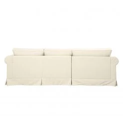 Maison Belfort Canapé d'angle Saltum - Blanc crème - Méridienne courte à gauche (vue de face) -Meubles de salon Soldes ecksofa saltum webstoff longchair davorstehend links cremeweiss 4214076