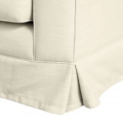 Maison Belfort Canapé d'angle Saltum - Blanc crème - Méridienne courte à gauche (vue de face) -Meubles de salon Soldes ecksofa saltum webstoff longchair davorstehend links cremeweiss 4214088