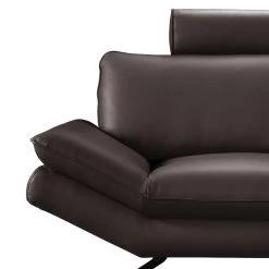 Loftscape Canapé d'angle Sharon - Mocca - Méridienne courte à droite (vue de face) - Avec appui-tête -Meubles de salon Soldes ecksofa sharon echtleder mocca ottomane davorstehend rechts 414697