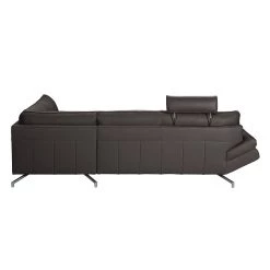 Loftscape Canapé d'angle Sharon - Mocca - Méridienne courte à droite (vue de face) - Avec appui-tête -Meubles de salon Soldes ecksofa sharon echtleder mocca ottomane davorstehend rechts 414702