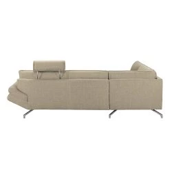 Loftscape Canapé d'angle Sharon - Tissu beige - Méridienne à gauche (vue de face) - 2 appuis-tête -Meubles de salon Soldes ecksofa sharon webstoff beige ottomane davorstehend links 414064