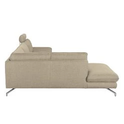 Loftscape Canapé d'angle Sharon - Tissu beige - Méridienne à gauche (vue de face) - 2 appuis-tête -Meubles de salon Soldes ecksofa sharon webstoff beige ottomane davorstehend links 414065