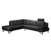 Loftscape Canapé d'angle Silvano - Sans appui-tête -Meubles de salon Soldes ecksofa silvano echtleder schwarz ottomane davorstehend links ohne kopfstuetze 3678613