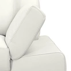 Loftscape Canapé d'angle Silvano - Imitation cuir blanc - Méridienne à gauche (vue de face) Sans appui-tête -Meubles de salon Soldes ecksofa silvano kunstleder weiss longchair davorstehend links 491057