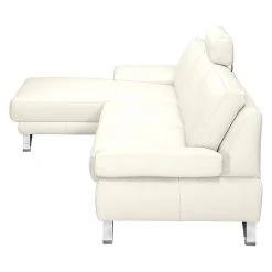 Loftscape Canapé d'angle Silvano - Imitation cuir blanc - Méridienne à gauche (vue de face) Sans appui-tête -Meubles de salon Soldes ecksofa silvano kunstleder weiss longchair davorstehend links 491063