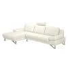Loftscape Canapé d'angle Silvano - Imitation cuir blanc - Méridienne à gauche (vue de face) Sans appui-tête -Meubles de salon Soldes ecksofa silvano kunstleder weiss longchair davorstehend links 491064