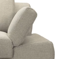 Loftscape Canapé d'angle Silvano - Tissu beige - Méridienne à droite (vue de face) Sans appui-tête -Meubles de salon Soldes ecksofa silvano webstoff beige longchair davorstehend rechts 514678