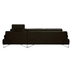 Loftscape Canapé d'angle Silvano - Tissu marron noir - Méridienne à droite (vue de face) Sans appui-tête -Meubles de salon Soldes ecksofa silvano webstoff braun schwarz longchair davorstehend rechts 514713