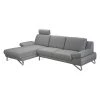 Loftscape Canapé d'angle Silvano - Tissu gris - Méridienne à gauche (vue de face) Avec 1 appui-tête -Meubles de salon Soldes ecksofa silvano webstoff grau longchair davorstehend links 514208