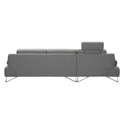 Loftscape Canapé d'angle Silvano - Tissu gris - Méridienne à gauche (vue de face) Avec 1 appui-tête -Meubles de salon Soldes ecksofa silvano webstoff grau longchair davorstehend links 514211
