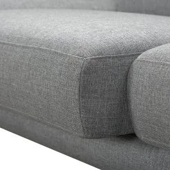 Loftscape Canapé d'angle Silvano - Imitation cuir gris - Méridienne à droite (vue de face) Avec 1 appui-tête -Meubles de salon Soldes ecksofa silvano webstoff grau longchair davorstehend rechts 514723