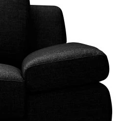 Loftscape Canapé d'angle Silvano - Tissu noir - Méridienne à gauche (vue de face) Avec 1 appui-tête -Meubles de salon Soldes ecksofa silvano webstoff schwarz longchair davorstehend links 514182