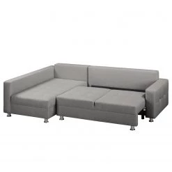 Fredriks Canapé d'angle Upwell (convertible) - Tissu structuré -Meubles de salon Soldes ecksofa upwell mit schlaffunktion strukturstoff ottomane davorstehend links platin 5050684