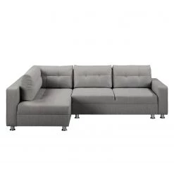 Fredriks Canapé d'angle Upwell (convertible) - Tissu structuré -Meubles de salon Soldes ecksofa upwell mit schlaffunktion strukturstoff ottomane davorstehend links platin 5050688