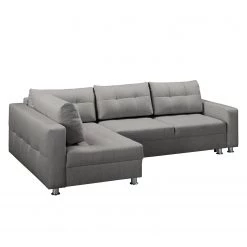 Fredriks Canapé d'angle Upwell (convertible) - Tissu structuré -Meubles de salon Soldes ecksofa upwell mit schlaffunktion strukturstoff ottomane davorstehend links platin 5050712