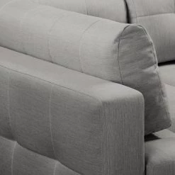 Fredriks Canapé d'angle Upwell (convertible) - Tissu structuré -Meubles de salon Soldes ecksofa upwell mit schlaffunktion strukturstoff ottomane davorstehend links platin 5050720