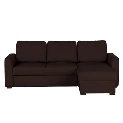 Loftscape Canapé d'angle Venezia - Avec fonction couchage - Imitation cuir - Méridienne montable à gauche et à droite - Marron -Meubles de salon Soldes ecksofa venezia mit schlaffunktion kunstleder braun 253324