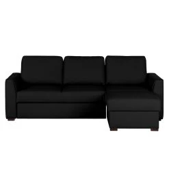 Loftscape Canapé d'angle Venezia - Avec fonction couchage - Imitation cuir - Méridienne montable à gauche et à droite - Noir -Meubles de salon Soldes ecksofa venezia mit schlaffunktion kunstleder schwarz 257545