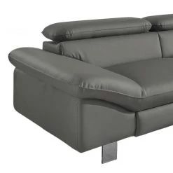 Cotta Canapé d'angle Waiho - Gris foncé - Méridienne courte à droite (vue de face) - Sans fonction couchage -Meubles de salon Soldes ecksofa waiho kunstleder longchair ottomane davorstehend rechts ohne schlaffunktion dunkelgrau 3467457