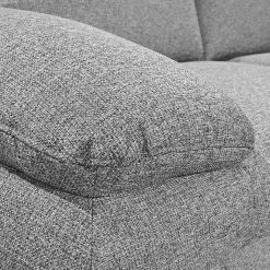 Loftscape Canapé d'angle Wasillas - Gris - Méridienne courte à droite (vue de face) - Coffre de lit - Fonction couchage -Meubles de salon Soldes ecksofa wasillas webstoff longchair ottomane davorstehend rechts mit schlaffunktion grau 3477637