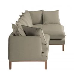 Eva Padberg Collection Canapé d'angle XL Lavina - Tissu Moretey : Cappuccino - Méridienne longue à droite (vue de face) -Meubles de salon Soldes ecksofa xl lavina webstoff ottomane davorstehend rechts steingrau 4721120