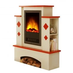 Montreux Cheminée électrique Calabria - Blanc crème / Terracotta