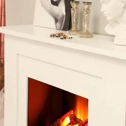 Montreux Cheminée électrique Landia - Blanc -Meubles de salon Soldes elektrokamin landia weiss 3478157