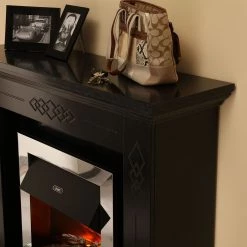 Montreux Cheminée électrique Missouri - Noir / Gris marbré -Meubles de salon Soldes elektrokamin missouri schwarz grau marmoriert 4168884