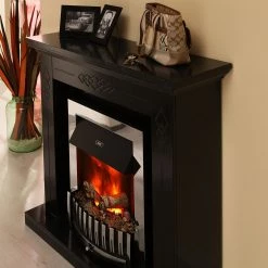 Montreux Cheminée électrique Missouri - Noir / Gris marbré -Meubles de salon Soldes elektrokamin missouri schwarz grau marmoriert 4168896