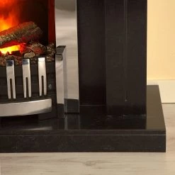 Montreux Cheminée électrique Missouri - Noir / Gris marbré -Meubles de salon Soldes elektrokamin missouri schwarz grau marmoriert 4168912